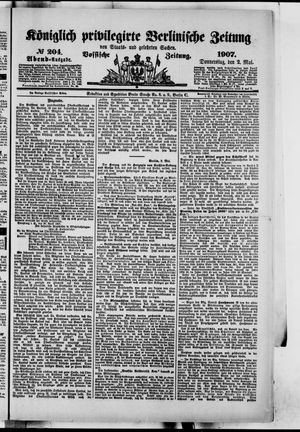 Königlich privilegirte Berlinische Zeitung von Staats- und gelehrten Sachen on May 2, 1907
