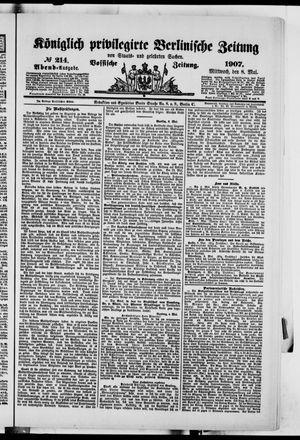 Königlich privilegirte Berlinische Zeitung von Staats- und gelehrten Sachen vom 08.05.1907