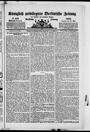 Königlich privilegirte Berlinische Zeitung von Staats- und gelehrten Sachen vom 10.05.1907