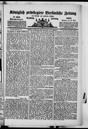 Königlich privilegirte Berlinische Zeitung von Staats- und gelehrten Sachen on May 13, 1907