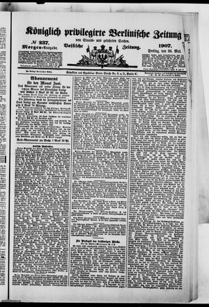 Königlich privilegirte Berlinische Zeitung von Staats- und gelehrten Sachen vom 24.05.1907