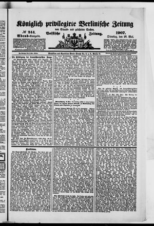 Königlich privilegirte Berlinische Zeitung von Staats- und gelehrten Sachen on May 28, 1907