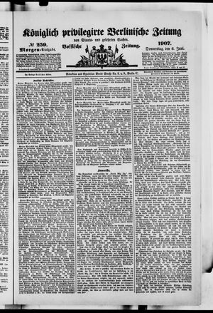 Königlich privilegirte Berlinische Zeitung von Staats- und gelehrten Sachen on Jun 6, 1907