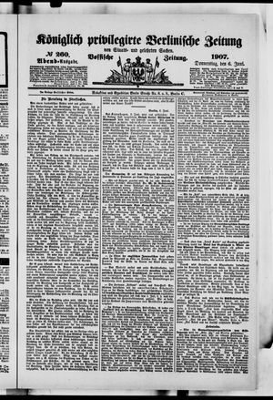 Königlich privilegirte Berlinische Zeitung von Staats- und gelehrten Sachen vom 06.06.1907