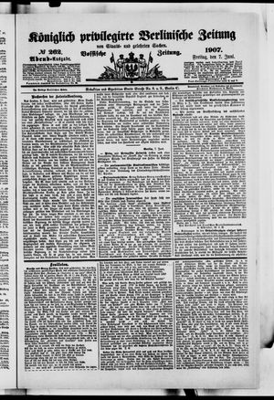 Königlich privilegirte Berlinische Zeitung von Staats- und gelehrten Sachen on Jun 7, 1907