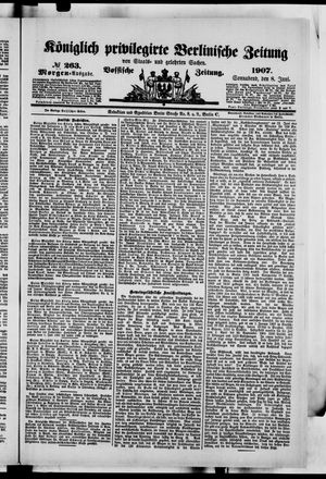 Königlich privilegirte Berlinische Zeitung von Staats- und gelehrten Sachen vom 08.06.1907