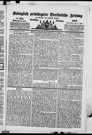 Königlich privilegirte Berlinische Zeitung von Staats- und gelehrten Sachen vom 08.06.1907