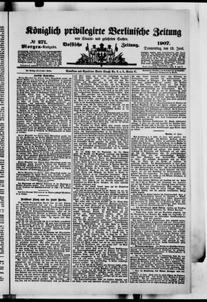 Königlich privilegirte Berlinische Zeitung von Staats- und gelehrten Sachen on Jun 13, 1907