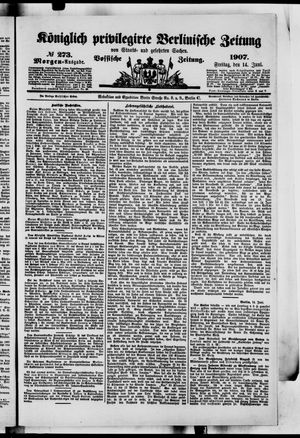 Königlich privilegirte Berlinische Zeitung von Staats- und gelehrten Sachen vom 14.06.1907