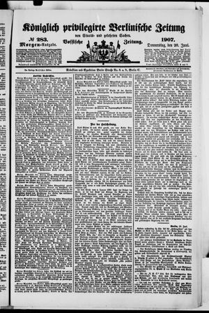 Königlich privilegirte Berlinische Zeitung von Staats- und gelehrten Sachen vom 20.06.1907