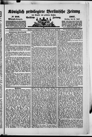 Königlich privilegirte Berlinische Zeitung von Staats- und gelehrten Sachen on Jun 21, 1907