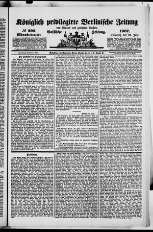 Königlich privilegirte Berlinische Zeitung von Staats- und gelehrten Sachen vom 25.06.1907