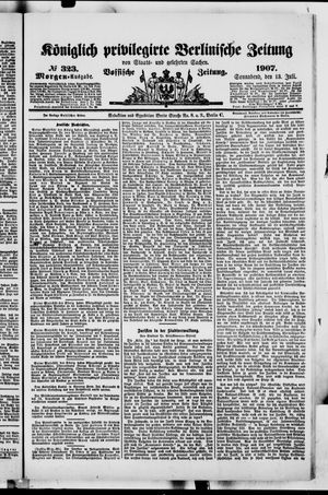 Königlich privilegirte Berlinische Zeitung von Staats- und gelehrten Sachen vom 13.07.1907