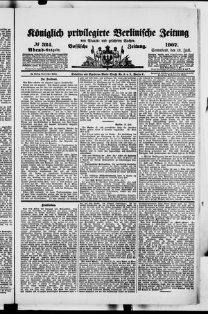 Königlich privilegirte Berlinische Zeitung von Staats- und gelehrten Sachen vom 13.07.1907