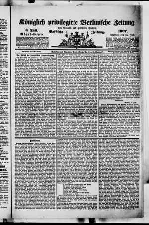 Königlich privilegirte Berlinische Zeitung von Staats- und gelehrten Sachen vom 15.07.1907