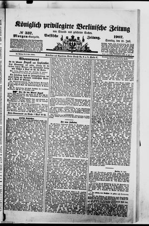 Königlich privilegirte Berlinische Zeitung von Staats- und gelehrten Sachen vom 21.07.1907