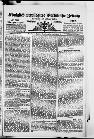 Königlich privilegirte Berlinische Zeitung von Staats- und gelehrten Sachen vom 03.08.1907