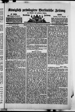 Königlich privilegirte Berlinische Zeitung von Staats- und gelehrten Sachen vom 09.08.1907