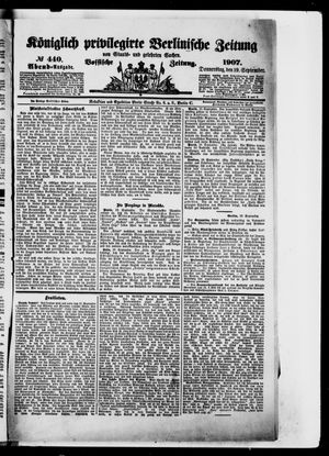 Königlich privilegirte Berlinische Zeitung von Staats- und gelehrten Sachen vom 19.09.1907
