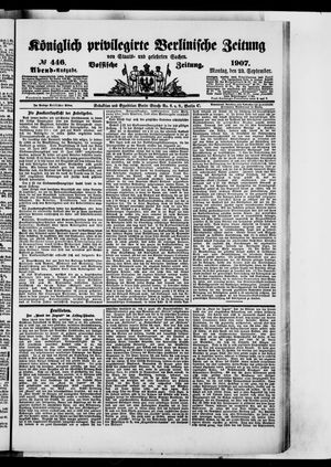 Königlich privilegirte Berlinische Zeitung von Staats- und gelehrten Sachen vom 23.09.1907