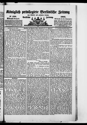 Königlich privilegirte Berlinische Zeitung von Staats- und gelehrten Sachen vom 25.09.1907