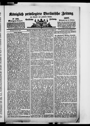 Königlich privilegirte Berlinische Zeitung von Staats- und gelehrten Sachen vom 02.10.1907