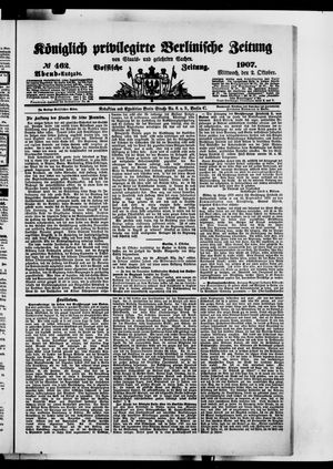 Königlich privilegirte Berlinische Zeitung von Staats- und gelehrten Sachen vom 02.10.1907