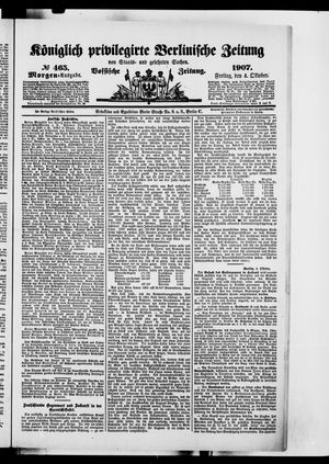 Königlich privilegirte Berlinische Zeitung von Staats- und gelehrten Sachen vom 04.10.1907