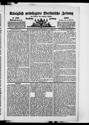 Königlich privilegirte Berlinische Zeitung von Staats- und gelehrten Sachen vom 04.10.1907