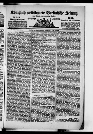 Königlich privilegirte Berlinische Zeitung von Staats- und gelehrten Sachen vom 02.11.1907