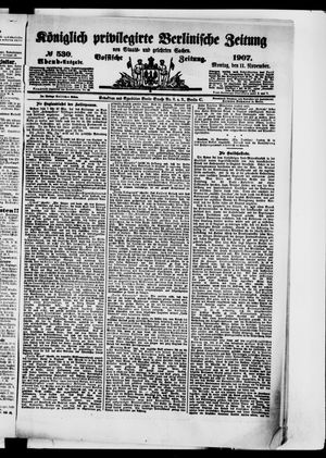 Königlich privilegirte Berlinische Zeitung von Staats- und gelehrten Sachen vom 11.11.1907