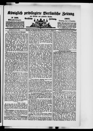 Königlich privilegirte Berlinische Zeitung von Staats- und gelehrten Sachen on Dec 3, 1907
