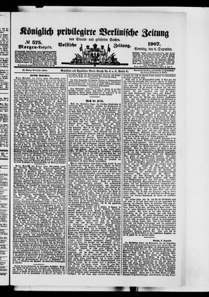 Königlich privilegirte Berlinische Zeitung von Staats- und gelehrten Sachen vom 08.12.1907