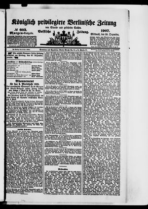 Königlich privilegirte Berlinische Zeitung von Staats- und gelehrten Sachen vom 25.12.1907