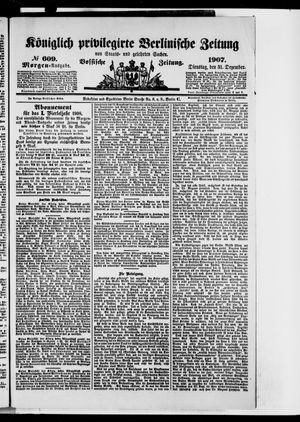 Königlich privilegirte Berlinische Zeitung von Staats- und gelehrten Sachen vom 31.12.1907