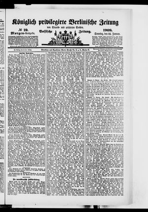 Königlich privilegirte Berlinische Zeitung von Staats- und gelehrten Sachen vom 12.01.1908