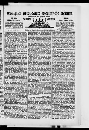 Königlich privilegirte Berlinische Zeitung von Staats- und gelehrten Sachen vom 14.01.1908