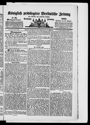 Königlich privilegirte Berlinische Zeitung von Staats- und gelehrten Sachen on Jan 19, 1908