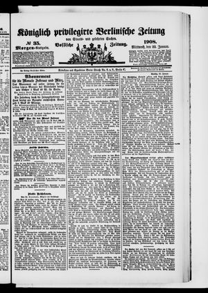 Königlich privilegirte Berlinische Zeitung von Staats- und gelehrten Sachen on Jan 22, 1908