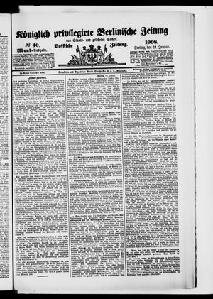 Königlich privilegirte Berlinische Zeitung von Staats- und gelehrten Sachen vom 24.01.1908