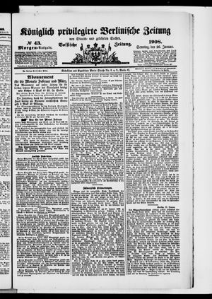 Königlich privilegirte Berlinische Zeitung von Staats- und gelehrten Sachen vom 26.01.1908
