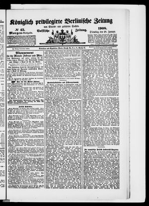 Königlich privilegirte Berlinische Zeitung von Staats- und gelehrten Sachen vom 28.01.1908