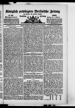 Königlich privilegirte Berlinische Zeitung von Staats- und gelehrten Sachen vom 07.02.1908