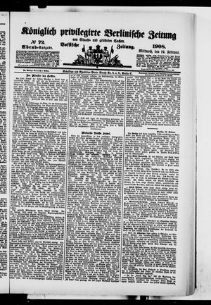 Königlich privilegirte Berlinische Zeitung von Staats- und gelehrten Sachen vom 12.02.1908