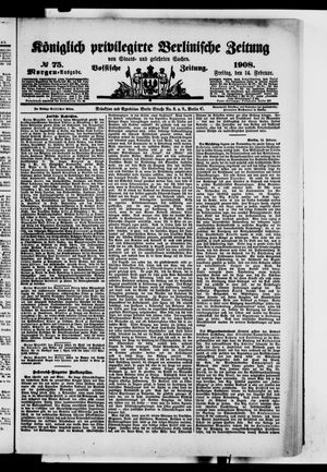 Königlich privilegirte Berlinische Zeitung von Staats- und gelehrten Sachen on Feb 14, 1908