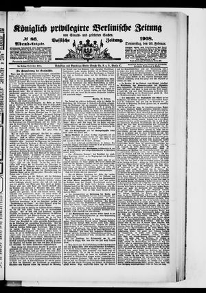 Königlich privilegirte Berlinische Zeitung von Staats- und gelehrten Sachen on Feb 20, 1908