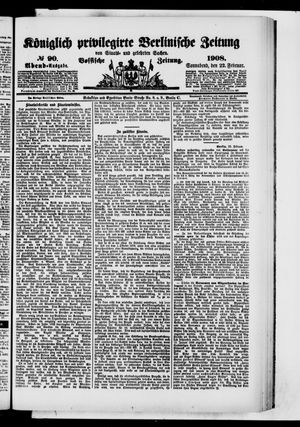 Königlich privilegirte Berlinische Zeitung von Staats- und gelehrten Sachen on Feb 22, 1908