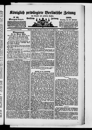 Königlich privilegirte Berlinische Zeitung von Staats- und gelehrten Sachen vom 23.02.1908