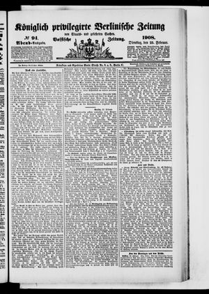 Königlich privilegirte Berlinische Zeitung von Staats- und gelehrten Sachen vom 25.02.1908