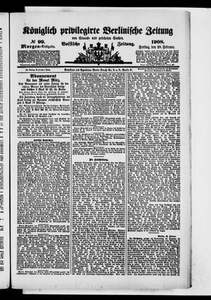 Königlich privilegirte Berlinische Zeitung von Staats- und gelehrten Sachen vom 28.02.1908